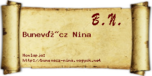Bunevácz Nina névjegykártya